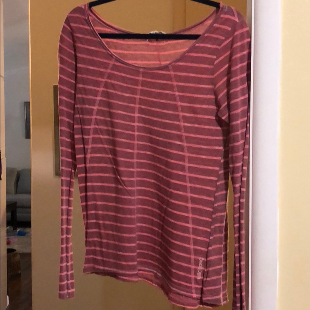 Pink striped long sleeve shirt